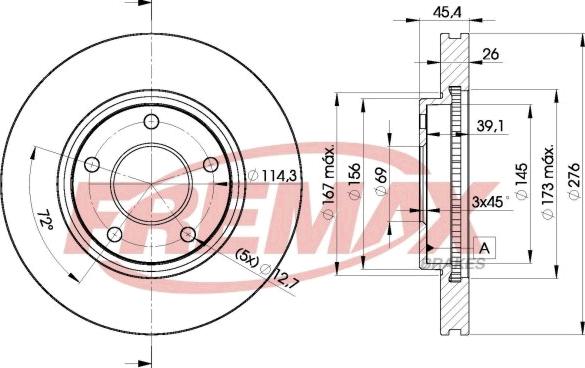 FREMAX BD-5399 - Тормозной диск autospares.lv