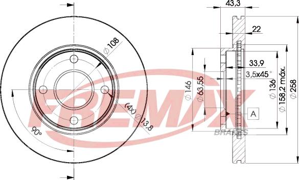 FREMAX BD-5344 - Тормозной диск autospares.lv