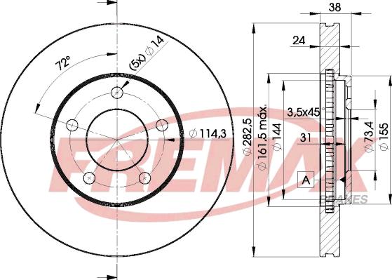 FREMAX BD-5346 - Тормозной диск autospares.lv