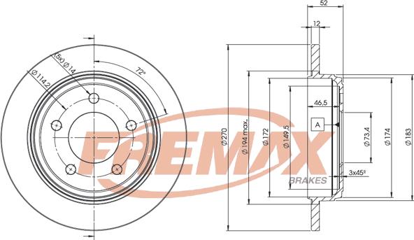 FREMAX BD-5356 - Тормозной диск autospares.lv