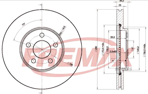 FREMAX BD-5300 - Тормозной диск autospares.lv
