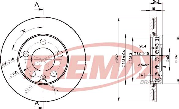 FREMAX BD-5308 - Тормозной диск autospares.lv