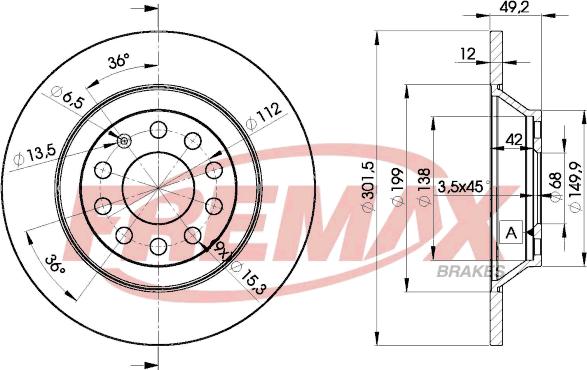 FREMAX BD-5313 - Тормозной диск autospares.lv