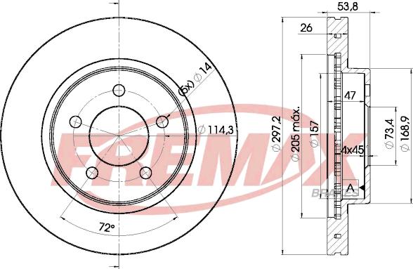 FREMAX BD-5386 - Тормозной диск autospares.lv