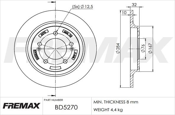 FREMAX BD-5270 - Тормозной диск autospares.lv