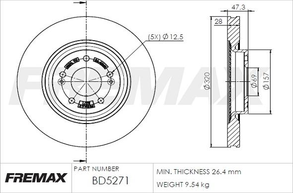 FREMAX BD-5271 - Тормозной диск autospares.lv