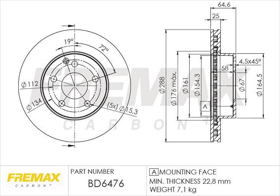 FREMAX BD-6476 - Тормозной диск autospares.lv