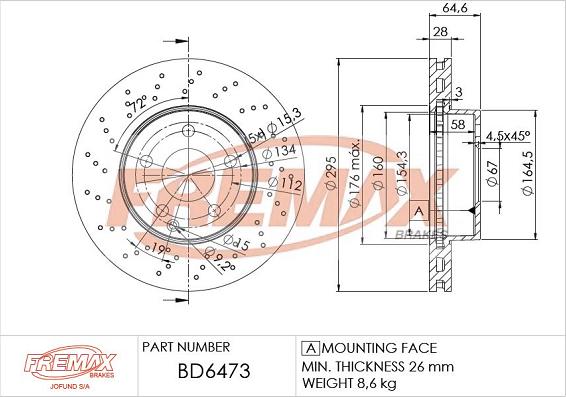 FREMAX BD-6473 - Тормозной диск autospares.lv