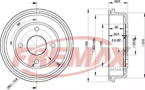 FREMAX BD-6632 - Тормозной барабан autospares.lv