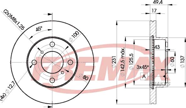 FREMAX BD-6044 - Тормозной диск autospares.lv