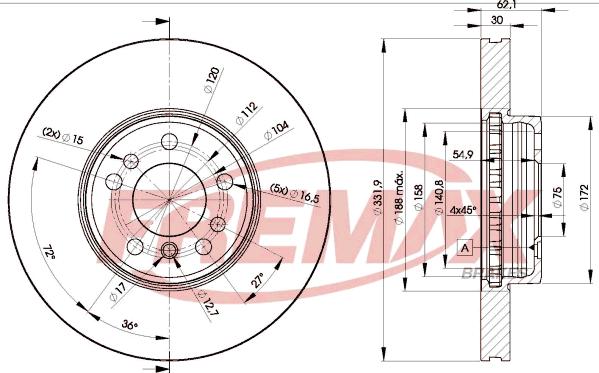 FREMAX BD-6045 - Тормозной диск autospares.lv