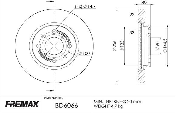 FREMAX BD-6066 - Тормозной диск autospares.lv