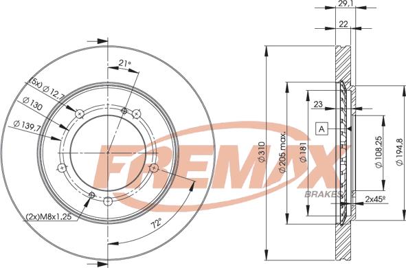 FREMAX BD-6010 - Тормозной диск autospares.lv