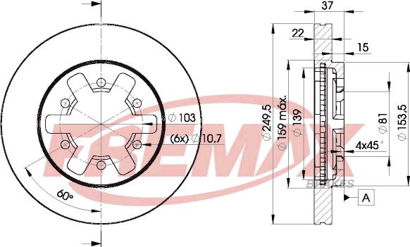 FREMAX BD-6013 - Тормозной диск autospares.lv