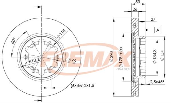 FREMAX BD-6031 - Тормозной диск autospares.lv