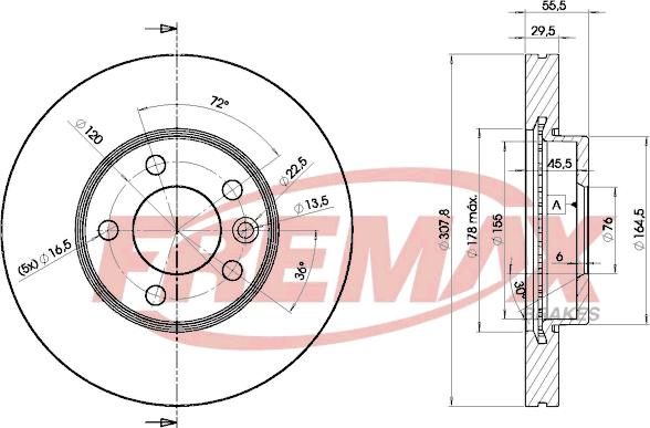 FREMAX BD-6153 - Тормозной диск autospares.lv