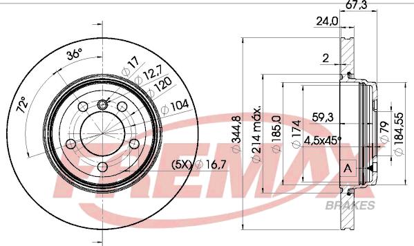 FREMAX BD-6129 - Тормозной диск autospares.lv