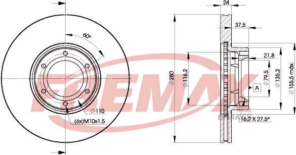 FREMAX BD-6847 - Тормозной диск autospares.lv