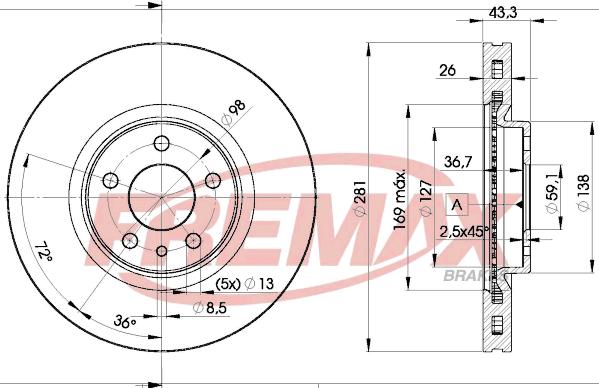 FREMAX BD-6811 - Тормозной диск autospares.lv