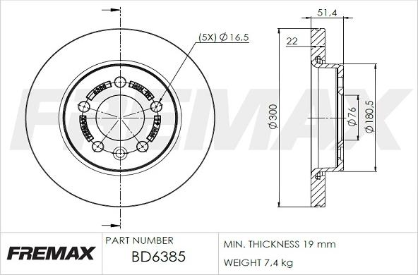 FREMAX BD-6385 - Тормозной диск autospares.lv