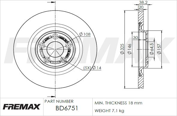 FREMAX BD-6751 - Тормозной диск autospares.lv