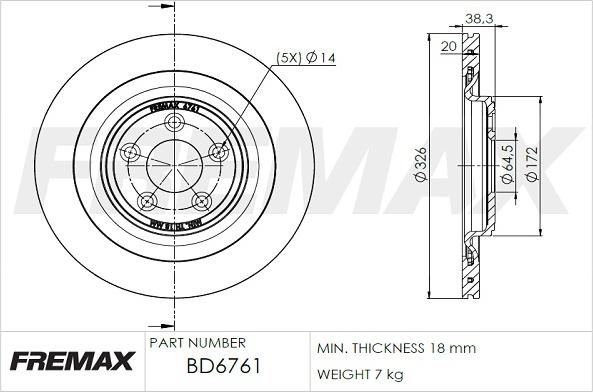 FREMAX BD-6761 - Тормозной диск autospares.lv