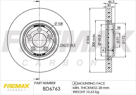 FREMAX BD-6763 - Тормозной диск autospares.lv