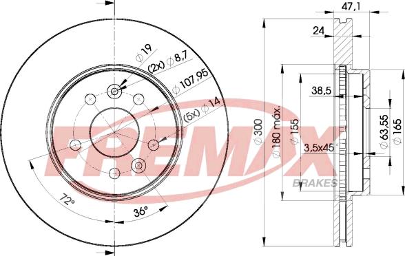 FREMAX BD-6767 - Тормозной диск autospares.lv