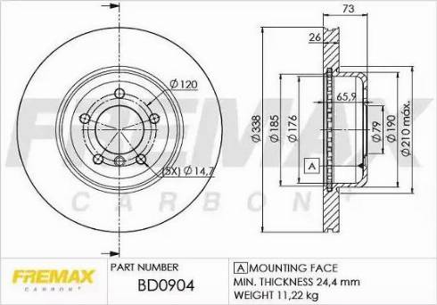 FREMAX BD-0904 - Тормозной диск autospares.lv