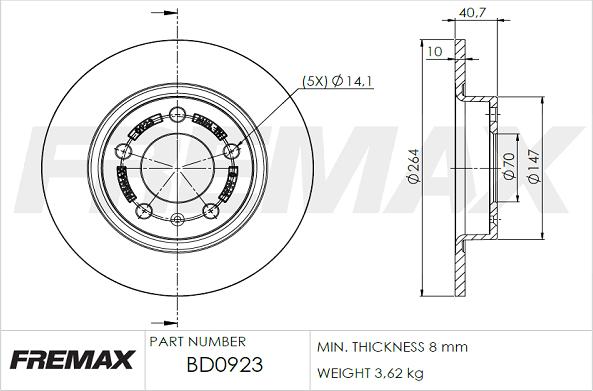 FREMAX BD-0923 - Тормозной диск autospares.lv