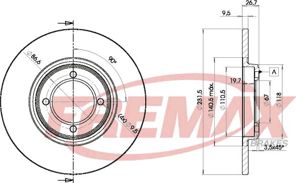 FREMAX BD-0976 - Тормозной диск autospares.lv