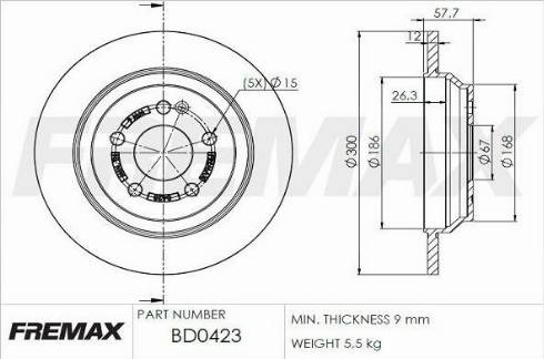 FREMAX BD-0423 - Тормозной диск autospares.lv