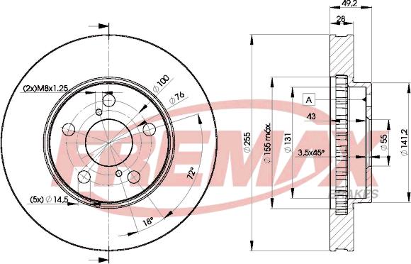 FREMAX BD-0501 - Тормозной диск autospares.lv