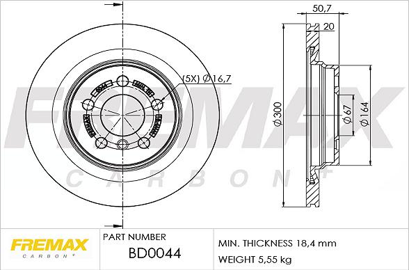 FREMAX BD-0044 - Тормозной диск autospares.lv