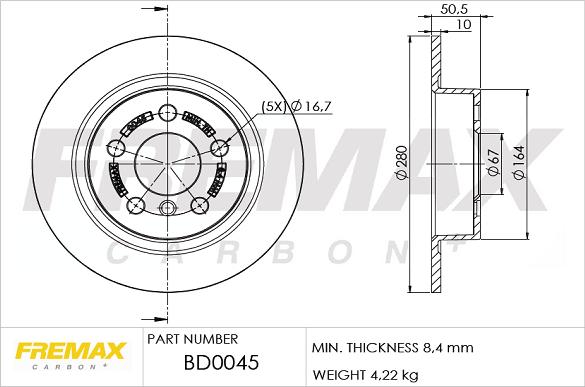 FREMAX BD-0045 - Тормозной диск autospares.lv