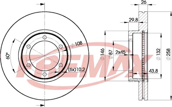 FREMAX BD-0004 - Тормозной диск autospares.lv