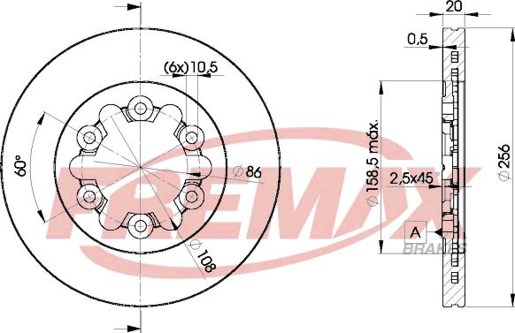 FREMAX BD-0001 - Тормозной диск autospares.lv