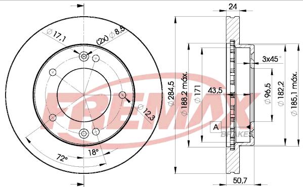 FREMAX BD-0008 - Тормозной диск autospares.lv