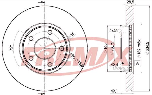 FREMAX BD-0014 - Тормозной диск autospares.lv