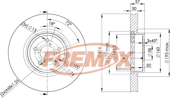 FREMAX BD-0035 - Тормозной диск autospares.lv