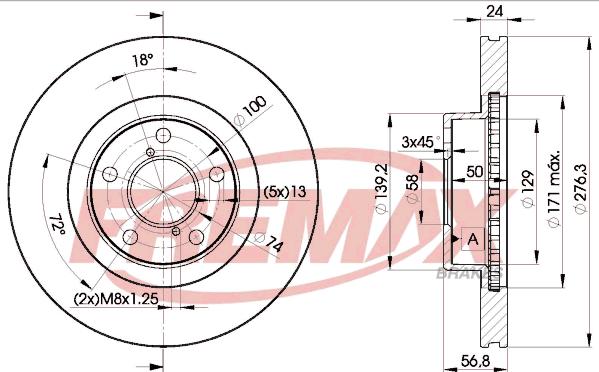 FREMAX BD-0033 - Тормозной диск autospares.lv