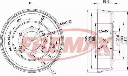 FREMAX BD-0022 - Тормозной барабан autospares.lv