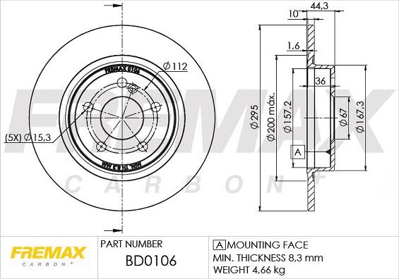 FREMAX BD-0106 - Тормозной диск autospares.lv