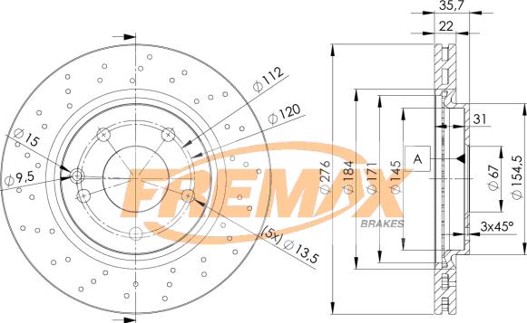 FREMAX BD-0115 - Тормозной диск autospares.lv