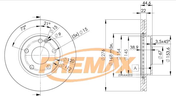 FREMAX BD-0111 - Тормозной диск autospares.lv