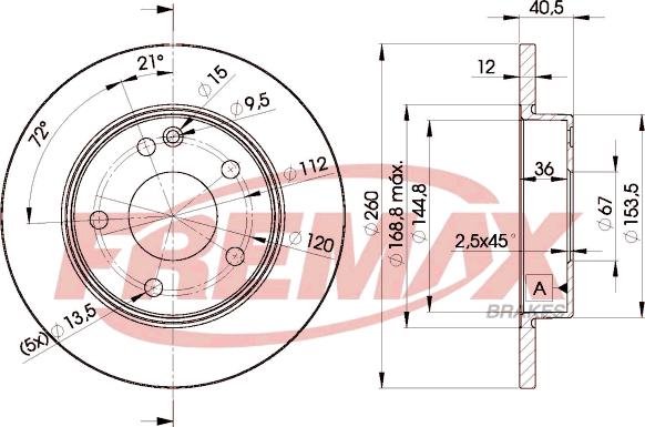 FREMAX BD-0112 - Тормозной диск autospares.lv