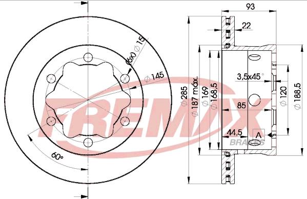 FREMAX BD-0185 - Тормозной диск autospares.lv