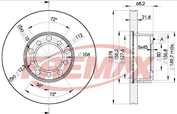 FREMAX BD-0172 - Тормозной диск autospares.lv