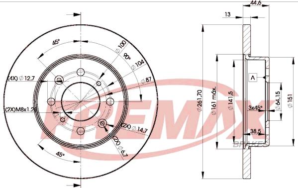 FREMAX BD-0841 - Тормозной диск autospares.lv