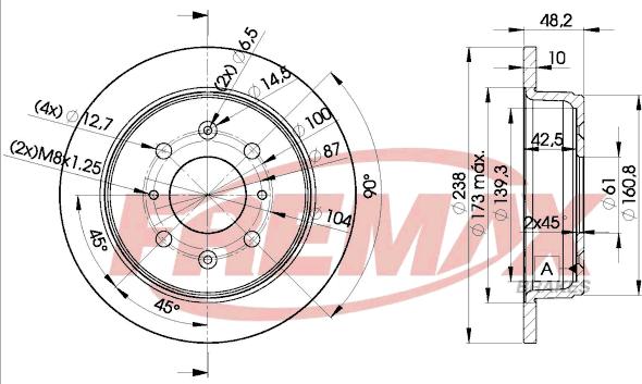 FREMAX BD-0817 - Тормозной диск autospares.lv